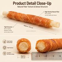 Friandises pour chiens : Bâtonnets à mâcher dentaires enveloppés de viande de poitrine de poulet, naturels, riches en fibres, séchés à basse température, riches en protéines, fournis directement par l'usine