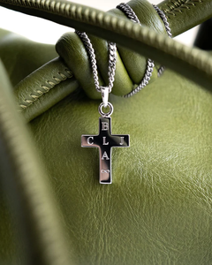 Collar <span class=keywords><strong>de</strong></span> Cruz <span class=keywords><strong>de</strong></span> Acero Inoxidable Pulido <span class=keywords><strong>de</strong></span> Alta Calidad AF, Colgante Grabable Personalizado con Grabado Láser, Joyería <span class=keywords><strong>para</strong></span> Parejas - Product Image 3