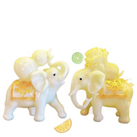 Figurine d'éléphant créative personnalisée en résine époxy, sculpture de luxe léger, style animalier, ornement artisanal pour salon