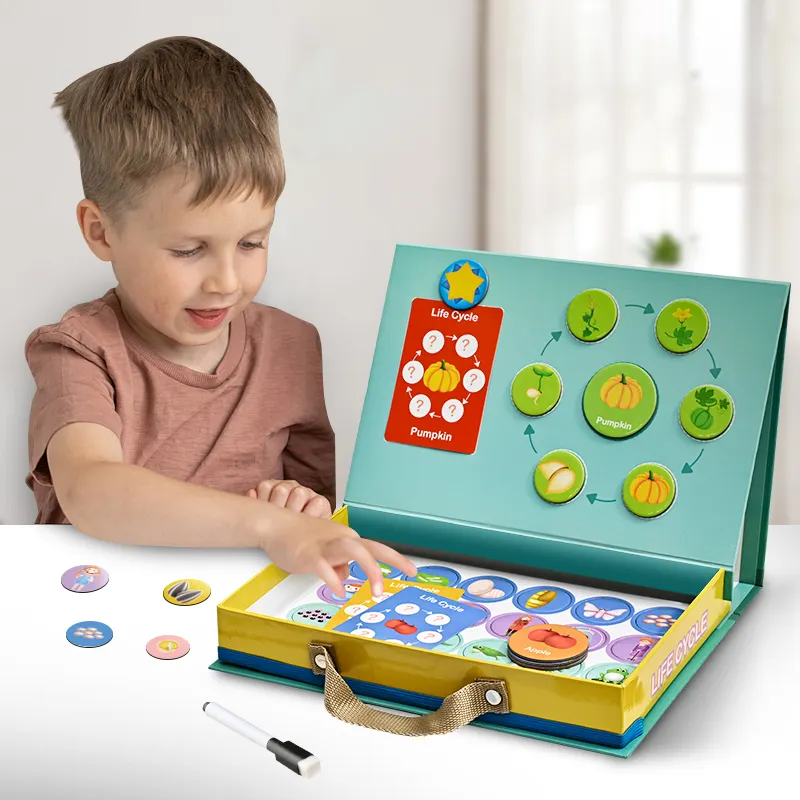 फ़ैक्टरी सीधे बिक्री स्टॉक मैग्नेटिक टीचिंग जिगसॉ पहेली जीवन चक्र विकासवादी प्रक्रिया बच्चों के खेल खिलौने पहेली