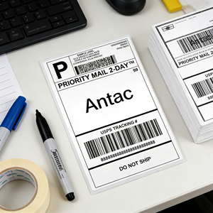 4x6 Inch Glossy Waterproof Heat Sensitive Shipping Labels Oil Proof Thermal Barcode <strong>Stickers</strong> for Desktop Label Printer - Product Image 1