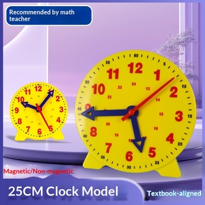 Horloge de professeur en plastique de 25 cm, grand modèle magnétique, outil pédagogique pour les é<span class=keywords><strong>l</strong></span>èves de CP et CE1 pour <span class=keywords><strong>apprendre</strong></span> à <span class=keywords><strong>lire</strong></span> <span class=keywords><strong>l</strong></span>'<span class=keywords><strong>heure</strong></span> - Product Image 5