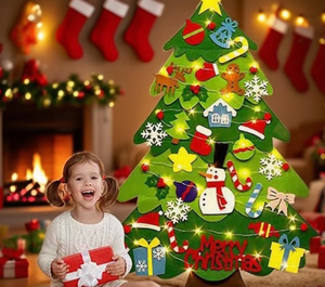 Precios de fábrica, regalos de Navidad, regalos para niños, árboles de Navidad, fieltro, árboles de Navidad, collares de árboles de Navidad - Product Image 1