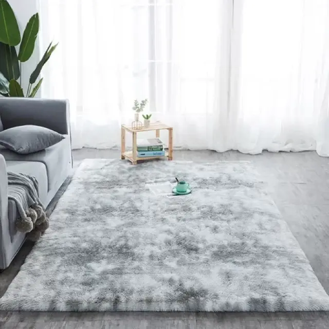 Hot Sale China Factory Ins Style Custom Soft Mat Different Solid Tie-dyed Color Plush Rug Living Room Fluffy Carpet