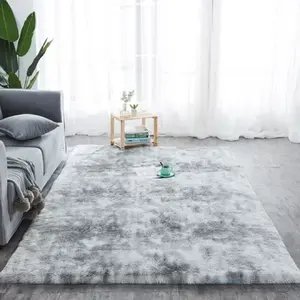 Hot Sale China Factory Ins Style Benutzer definierte weiche Matte Verschiedene feste Krawatten gefärbte Farbe Plüsch teppich Wohnzimmer Flauschiger Teppich