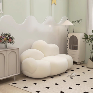 Zapatero Blanco con Forma de Nube, Moderno Mueble de Almacenamiento de Madera para Sala de Estar, Dormitorio o Entrada - Product Image 1