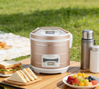 Autocuiseur Électrique Intelligent Portable, Vente en Gros Direct Usine, avec Cuillère Doseuse, Revêtement Antiadhésif Automatique, Pot Intérieur 1L-2.8L