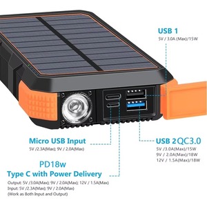 Meilleures ventes : Batterie externe portable pour ordinateur portable, <span class=keywords><strong>chargeur</strong></span> rapide PD18W 3A, 2 sorties USB, 30000mAh, <span class=keywords><strong>chargeur</strong></span> <span class=keywords><strong>solaire</strong></span> sans fil - Product Image 4