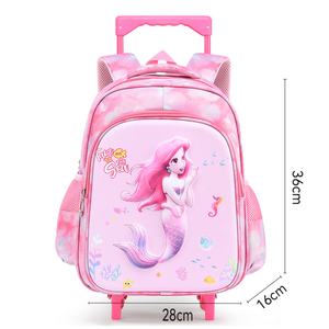 14 인치 만화 고정 트롤리 학교 가방 어린이 방수 초등학생 배낭 카트 소년 소녀 - Product Image 2