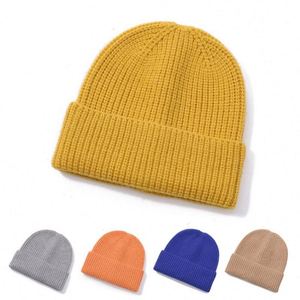 Gorro de punto clásico de doble capa con dobladillo enrollable, tipo calavera, para esquí - Product Image 1