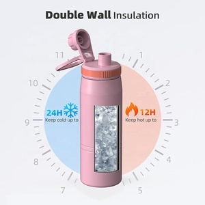 Bouteille de sport <span class=keywords><strong>OASE</strong></span> 20oz Bouteille d'eau isolée en acier inoxydable à double paroi avec large ouverture - Product Image 3