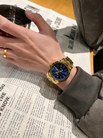 Montre Homme Premium Étanche Tendance Double Calendrier Aiguilles Lumineuses Boîtier en Alliage Quartz Idéale pour Hommes d'Affaires Cadeau