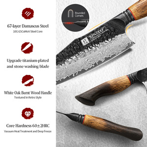 Ensemble de couteaux de cuisine professionnels XINZUO multi-usages en acier Damas personnalisé avec bloc à couteaux en <span class=keywords><strong>bois</strong></span>, <span class=keywords><strong>couverts</strong></span> tranchants - Product Image 2