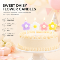 Lilin ulang tahun tanpa asap buatan tangan pemegang grosir dengan pembuka bunga dalam kue untuk pesta perayaan Tahun Baru & Paskah