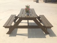 Fournisseur d'usine de meubles d'extérieur, table de pique-nique, table en plastique recyclé à 100%, ensemble de meubles d'extérieur en teck moderne