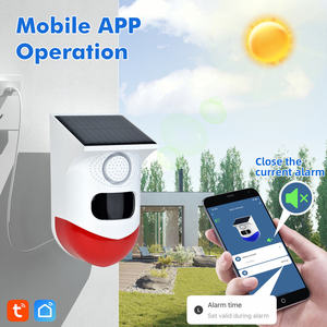 SMARSECUR 120db Sound Security Siren <b>Light</b> Alarms Outdoor Solar PIR Motion <b>Sensor</b> Alarm with Remote Controller for Home Villa - Product Image 2