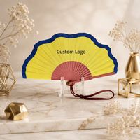 Éventail en bois écologique personnalisé 23 cm, style traditionnel avec option DIY, design pliable, cordon/lanière, vente en gros disponible
