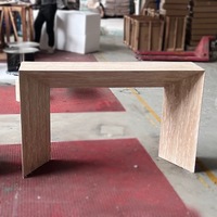 Table console moderne Wabi-Sabi 2026 avec plateau en travertin personnalisé pour chambre, villa, hôtel – Garantie 3 ans – OEM/ODM disponible