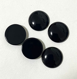 Cabochons de pierres précieuses en agate noire de haute qualité 12*6mm bouffée demi-ronde taille personnalisée pour la fabrication de bijoux - Product Image 1