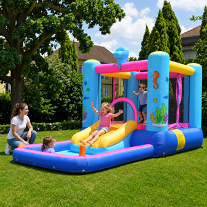 Château gonflable portable en nylon Golden Art pour enfants, idéal pour les garderies - Product Image 1