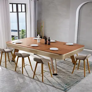 Mesas de billar de madera maciza de pizarra de lujo de estilo moderno de gama alta personalizadas de 7 pies 8 pies 9 pies 2 en 1 mesa de comedor interior