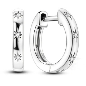 Orecchini con Micro Pavé di Zirconi a Forma di Stella per Donne, Gioielli Eleganti per Uso Quotidiano - Product Image 1
