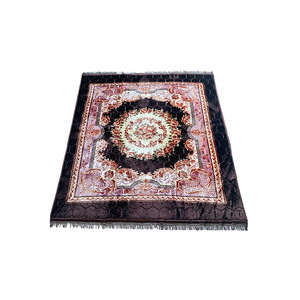 Tapis en flanelle 180x200cm à motif géométrique gaufré, fabriqué à la machine, antidérapant, pour salon, bureau, usage domestique, en fibre de polyester, lavable à la main - Product Image 1