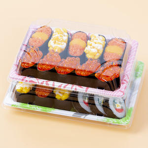 食品グレードのプラスチック製使い捨て丸寿司ボックスでランチコンテナ寿司トレイに行く - Product Image 4