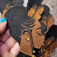 Nouvelle coutume, "Beauté tressée" Afrocentric-Diva Patch, Patch brodé thermocollant Melanin Magic Black Girl Applique