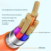 Kabel Data Tipe-C Pengisian Cepat 120W 3A Harga Terjangkau, Konektor Logam Silikon Cair Paduan Seng, Konduktor Tembaga Berlapis Timah untuk