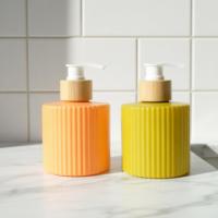 Flacon de lotion en plastique cylindrique de 250 ml en PE, couleur personnalisée, pour shampooing, gel douche, après-shampoing