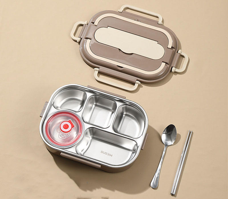 Five- compartment + soup bowl + cutlery