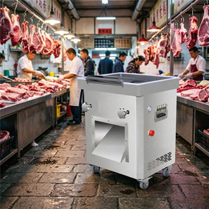 Trancheuse à viande électrique commerciale sur pied en acier inoxydable, machine industrielle de découpe de viande - Product Image 1