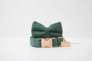 สายจูงสุนัขผ้าลูกฟูกสีเขียวในป่าสำหรับสุนัขเด็กหญิงชุดสายรัดปลอกคอและสายจูงสุนัข - Product Image 4