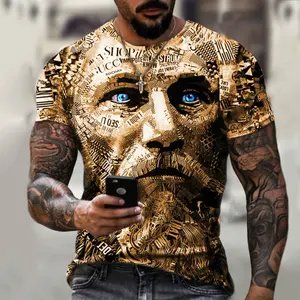 Erkekler rahat yaz Fit 3 D baskılı kısa kollu gevşek kaplumbağa T shirt toptan casual Tees