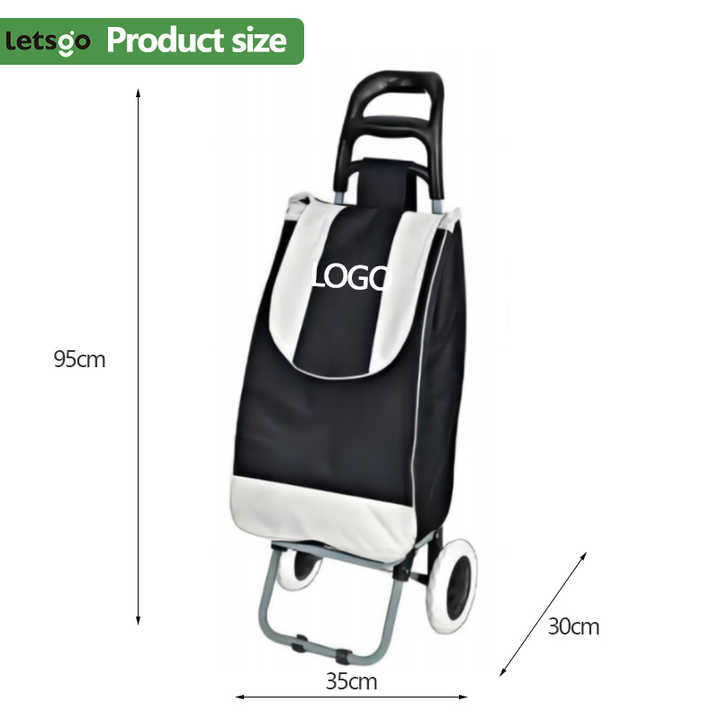 Custom Logo 600D Polyester Waterproof Durable Folding Shopping Trolley ...