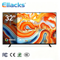 2026 Ellacks TV Pintar Android Google WebOS 32 Inci 4K HD LED LCD Bersertifikasi CE CB untuk Pengalaman Home Cinema