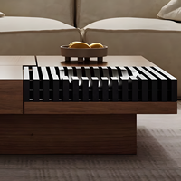 Table basse carrée en bois massif de style mid-century, placage en noyer importé, écologique, design italien, meubles de salon