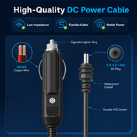 Câble Starlink Mini 10m 12V-24V 3A Charge Rapide Gaine PVC Étanche Extension d'Alimentation CC Ordinateur Allume-Cigare Voiture