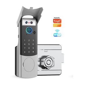 Mặt công nhận cửa điện rim khóa mật khẩu ngoài trời không thấm nước vân tay kỹ thuật số sinh trắc học vân tay thông minh khóa cửa - Product Image 1