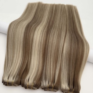 Wholesale Virgin Hair Manufacturers <b>Cheap</b> Natural Straight Blackdark Brownlight Brown Thick Machine Weft Hair <b>Extension</b> - Product Image 5