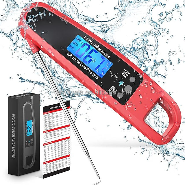 Instant Read Meat Thermometer for Kitchen Cooking Ultra Fast Precise Waterproof Digital Food Thermometer with Backlight Magnet