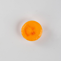 Bonbons ronds en gros à motif imprimé, bonbons fourrés saveur orange, bonbons colorés pour enfants et friandises de fête en vrac OEM