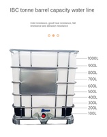 Bacs IBC en plastique de qualité alimentaire carrés de 1000 L |   Doublure intérieure toute neuve, structure en fer, bleu/noir