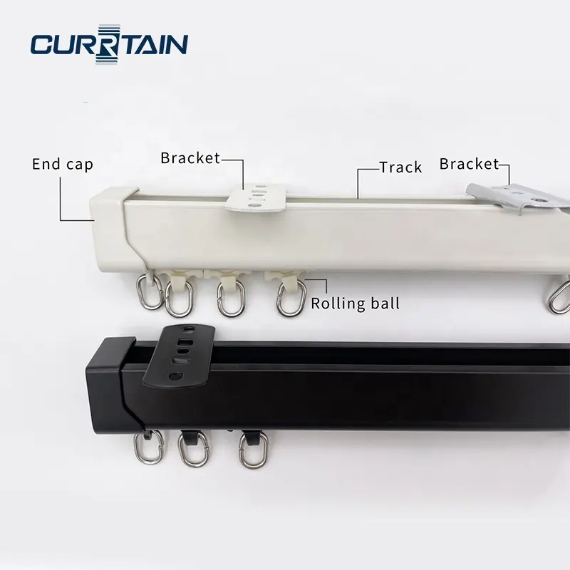 CURRTAIN 커튼 트랙 천장 용 알루미늄 프로파일 14 대형 사각 트랙 벽걸이 형 커튼 레일 트랙