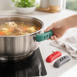 2 unidades de fundas de silicona para mangos de sartén, con aislamiento térmico y agarre asistido, accesorios de cocina - Product Image 6