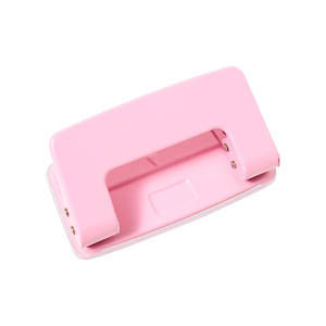 Macaron Colored Double Hole Punch 2 Holes Plastic Office Essential Loose Leaf Binding Punch Cherry Blossom Pink Lavender Purple - Product Image 5