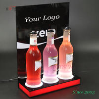 Présentoir Lumineux LED Écologique Moderne pour Bouteilles de Vin – Éclairage de Bouteilles en Acrylique pour Bars