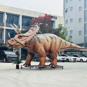 Statue de dinosaure Triceratops animatronique géante de 8 mètres de long avec composants métalliques pour parcs à thème, centres commerciaux et aéroports - Product Image 1