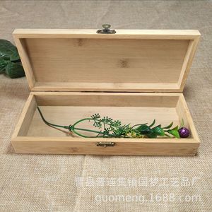 Caja de Bambú Rectangular de 25 cm de Largo, Embalaje General con Cierre Metálico, Contenedor de Almacenamiento - Product Image 3